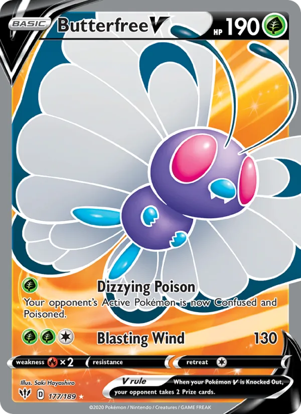 Butterfree V #177 – Darkness Ablaze card
