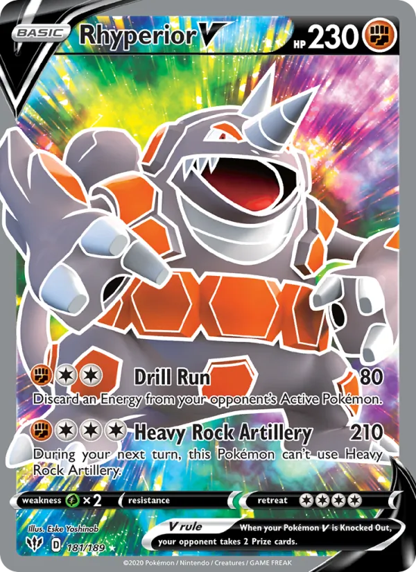 Rhyperior V #181 – Darkness Ablaze card