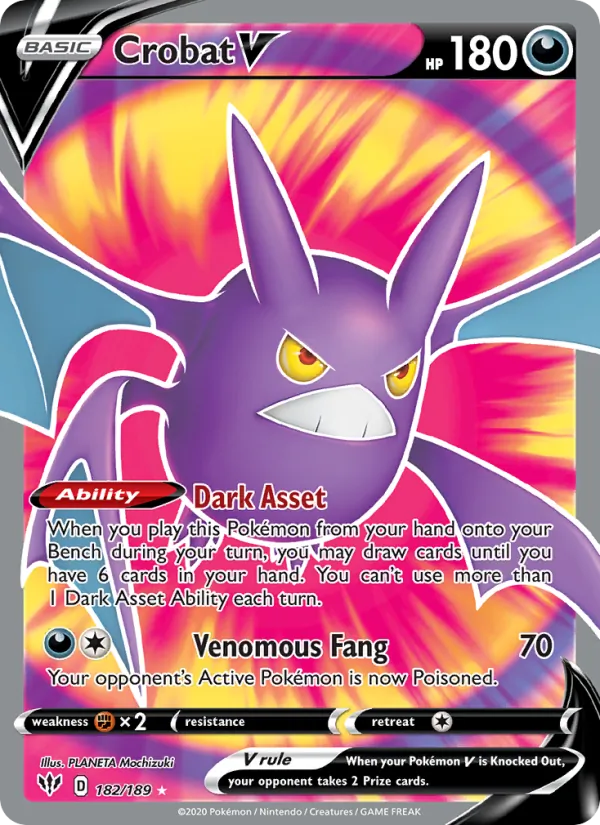 Crobat V #182 – Darkness Ablaze card