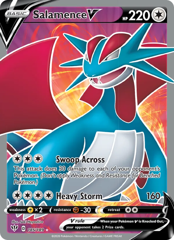 Salamence V #185 – Darkness Ablaze card