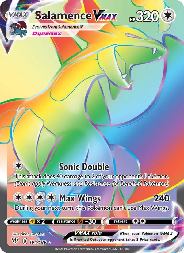 Salamence VMAX #194 – Darkness Ablaze card