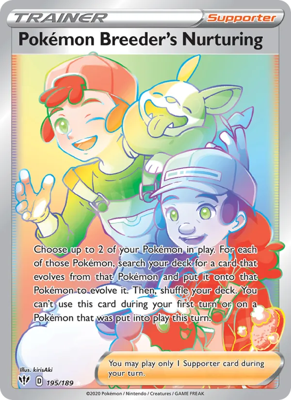 Pokémon Breeder's Nurturing #195 – Darkness Ablaze card