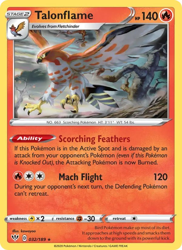 Talonflame #32 – Darkness Ablaze card