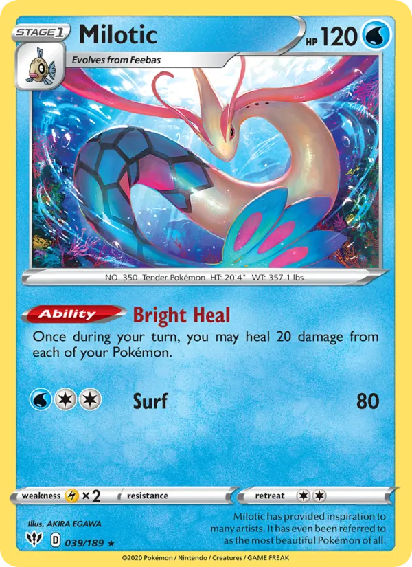 Milotic #39 – Darkness Ablaze card