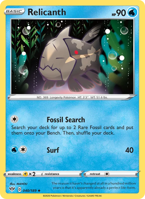 Relicanth #40 – Darkness Ablaze card