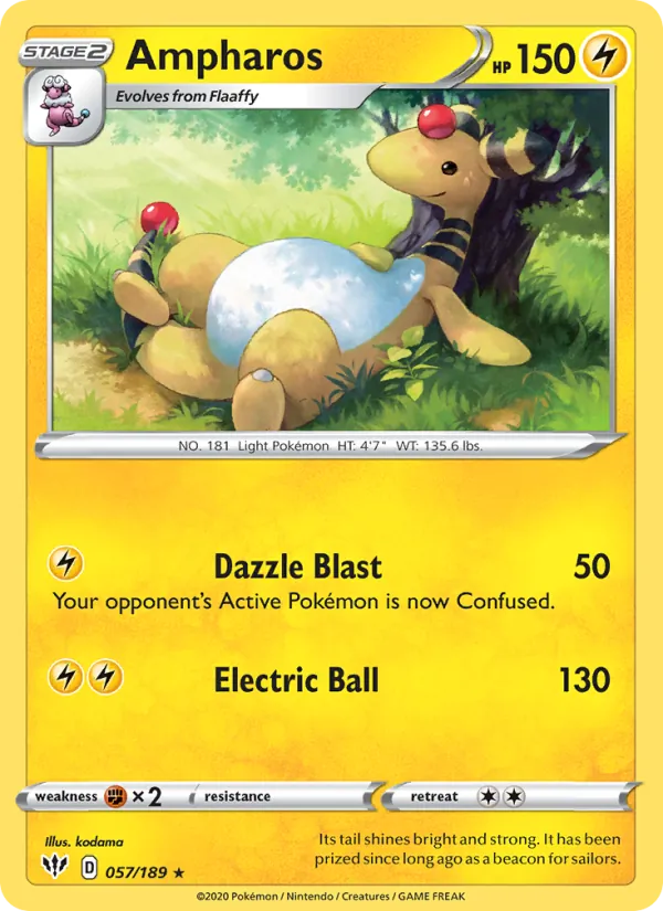 Ampharos #57 – Darkness Ablaze card