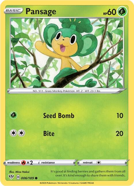 Pansage #6 – Darkness Ablaze card