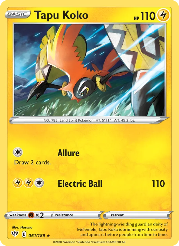 Tapu Koko #61 – Darkness Ablaze card