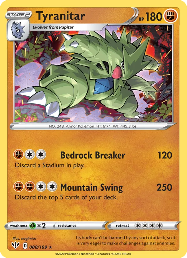 Tyranitar #88 – Darkness Ablaze card