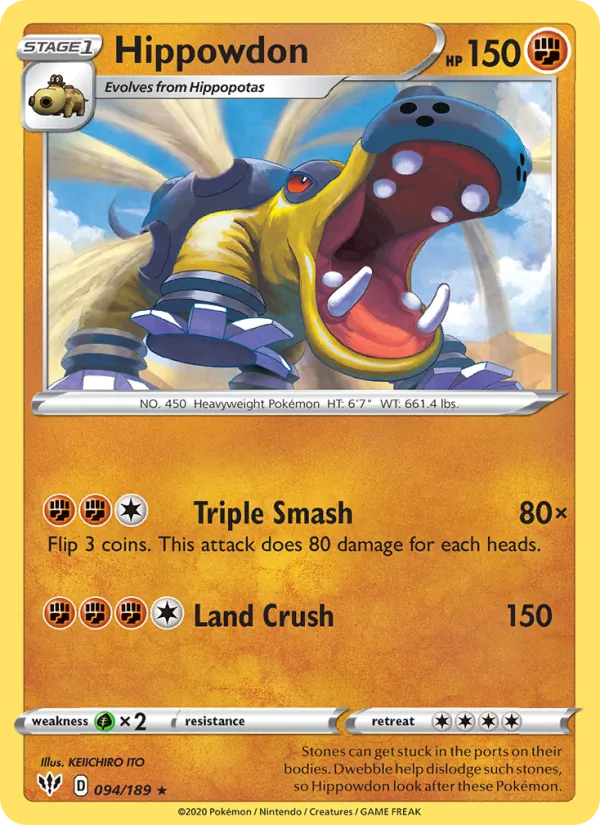 Hippowdon #94 – Darkness Ablaze card
