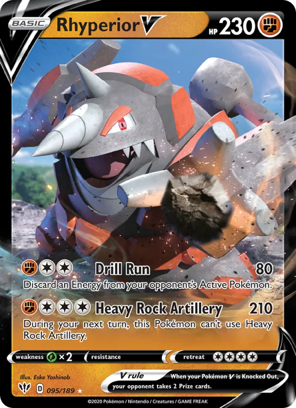 Rhyperior V #95 – Darkness Ablaze card