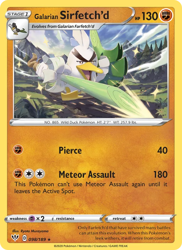 Galarian Sirfetch'd #98 – Darkness Ablaze card