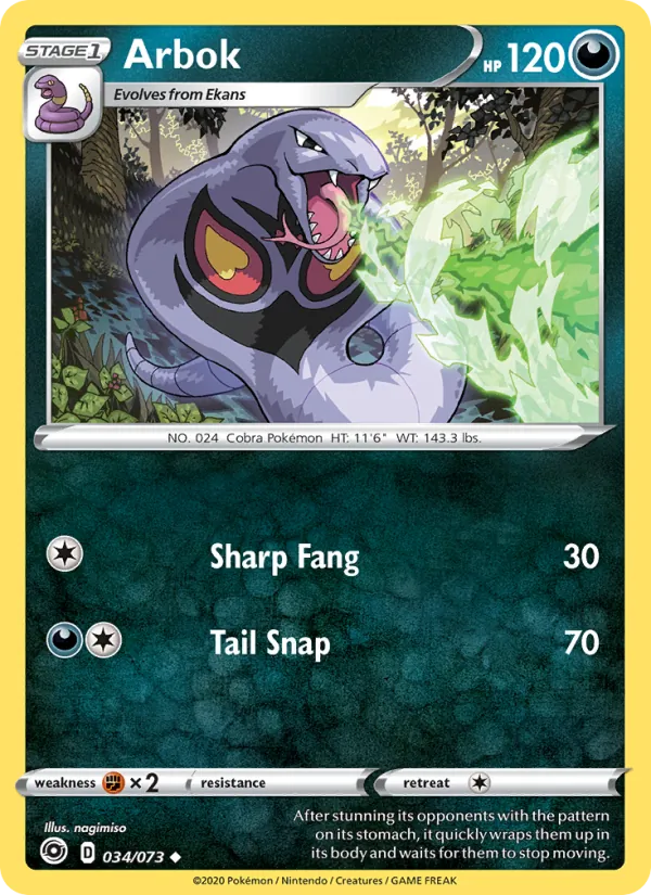 Arbok #34 – Champion's Path card