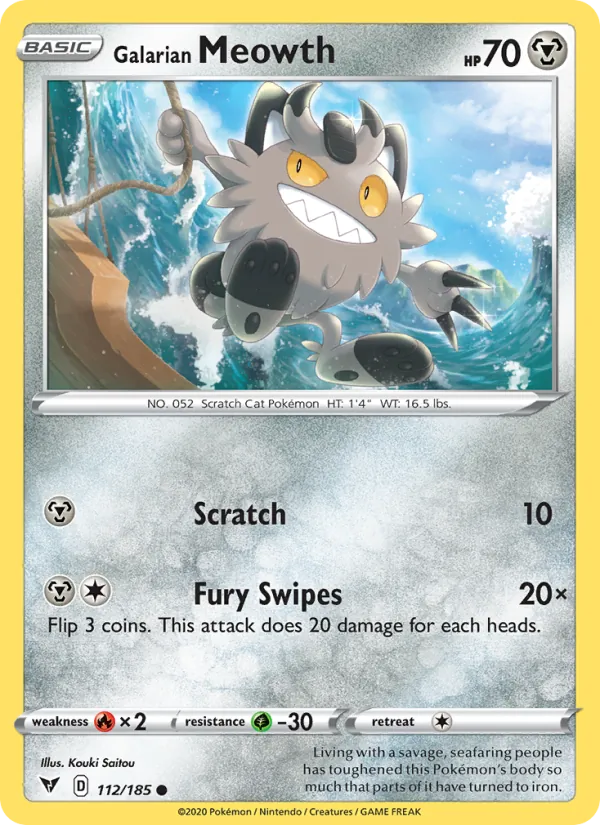 Galarian Meowth #112 – Vivid Voltage card