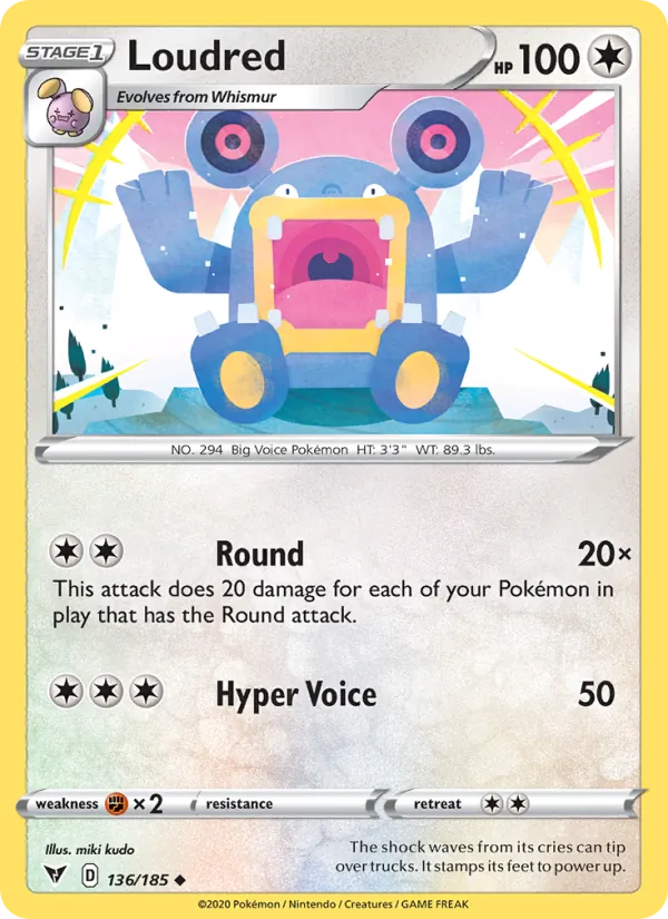 Loudred #136 – Vivid Voltage card