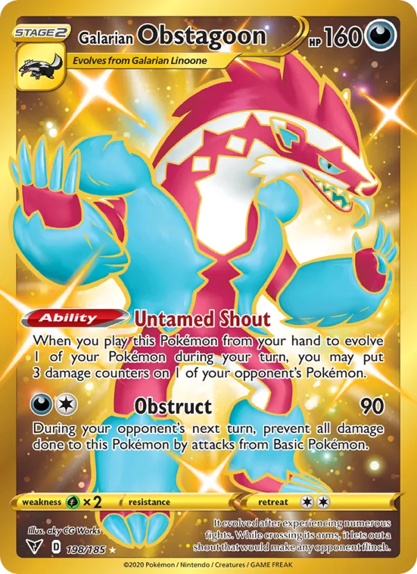 Galarian Obstagoon #198 – Vivid Voltage card