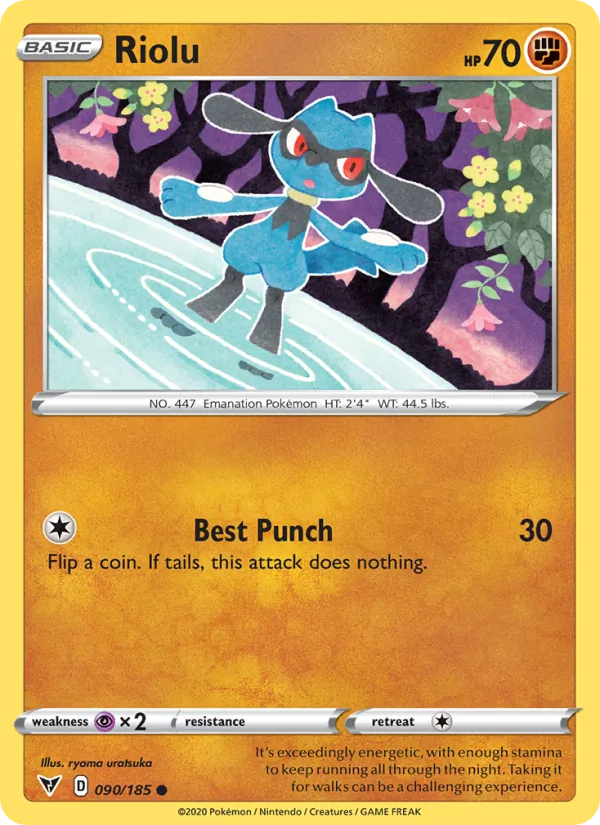 Riolu #90 – Vivid Voltage card