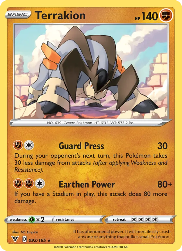 Terrakion #92 – Vivid Voltage card