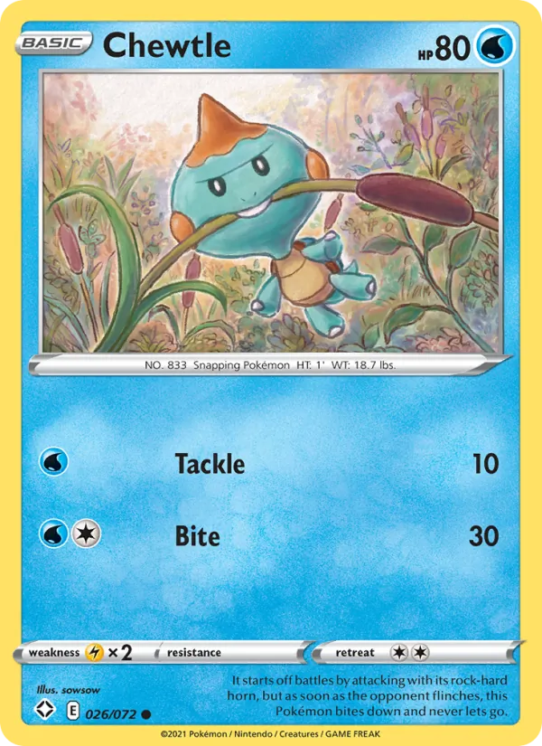 Chewtle #26 – Shining Fates card