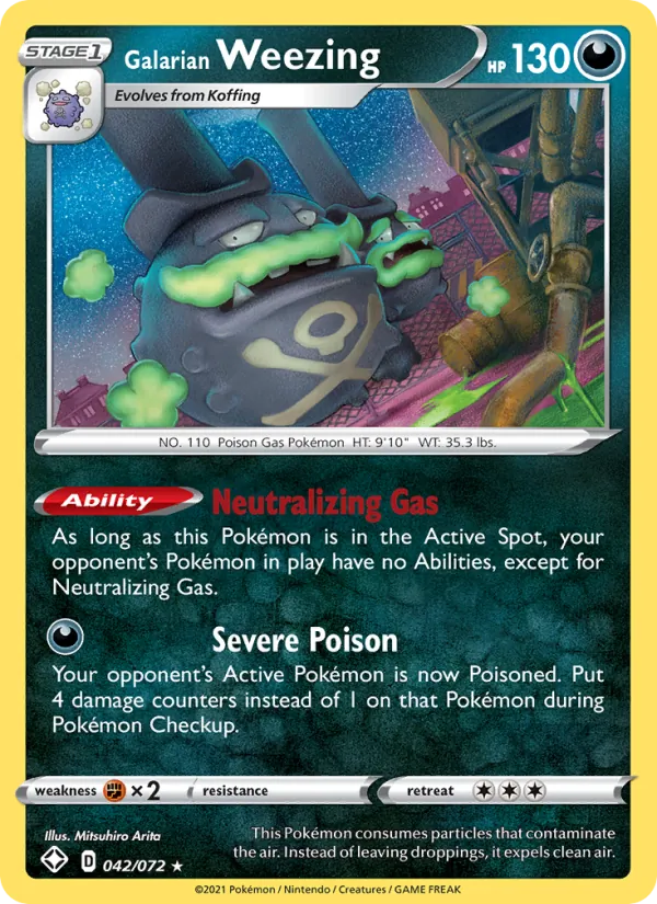 Galarian Weezing #42 – Shining Fates card
