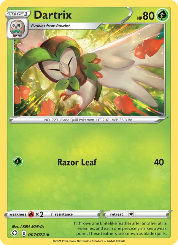 Dartrix #7 – Shining Fates card