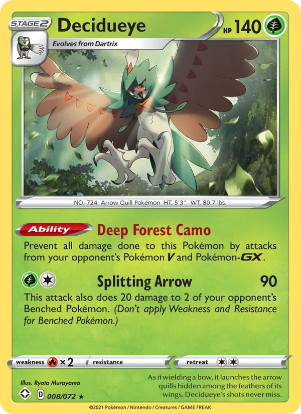 Decidueye #8 – Shining Fates card