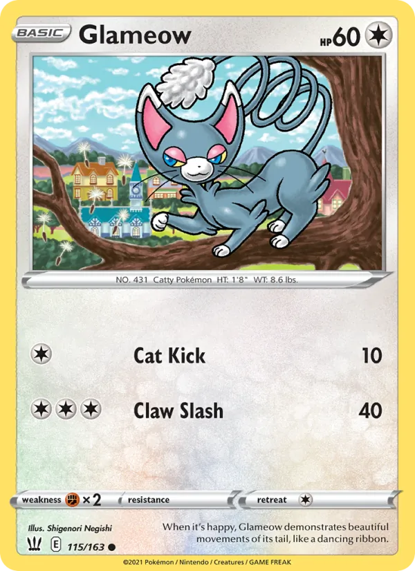 Glameow #115 – Battle Styles card