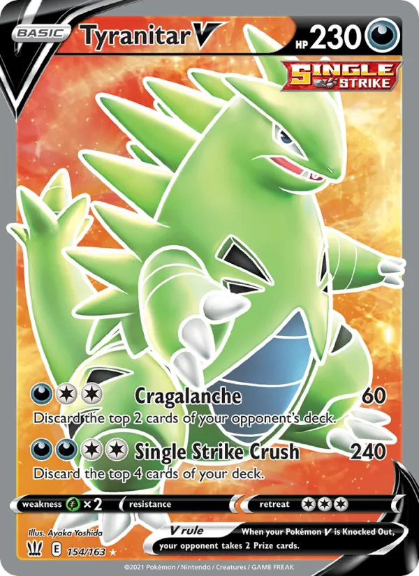 Tyranitar V #154 – Battle Styles card