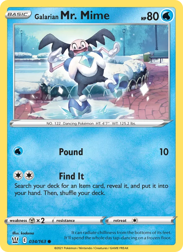 Galarian Mr. Mime #34 – Battle Styles card