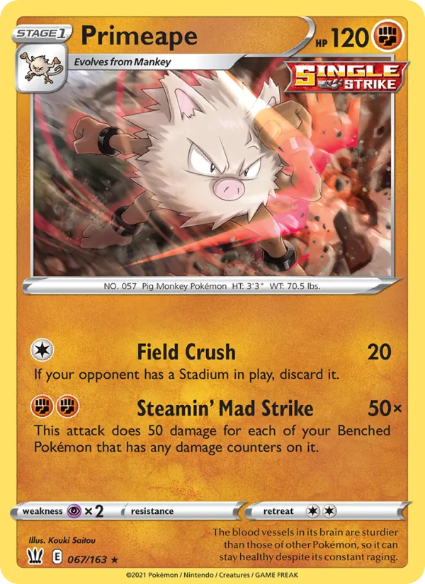 Primeape #67 – Battle Styles card
