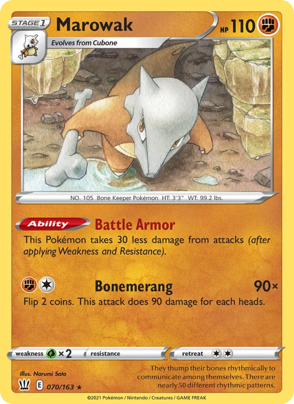 Marowak #70 – Battle Styles card