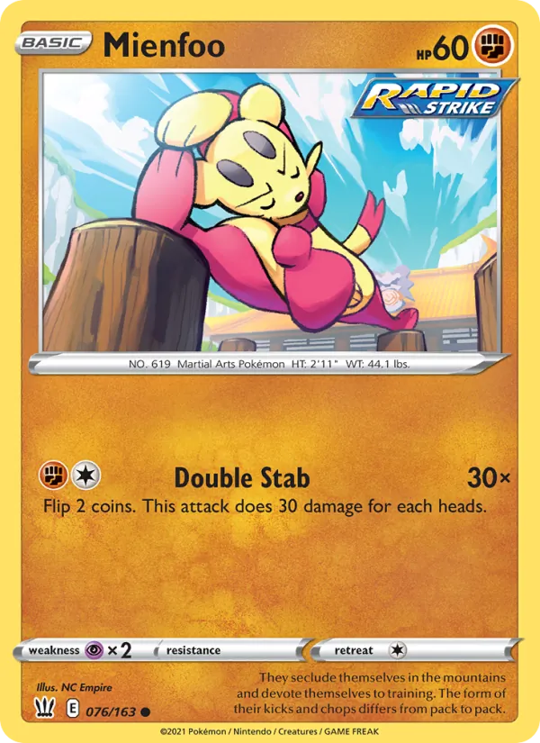 Mienfoo #76 – Battle Styles card