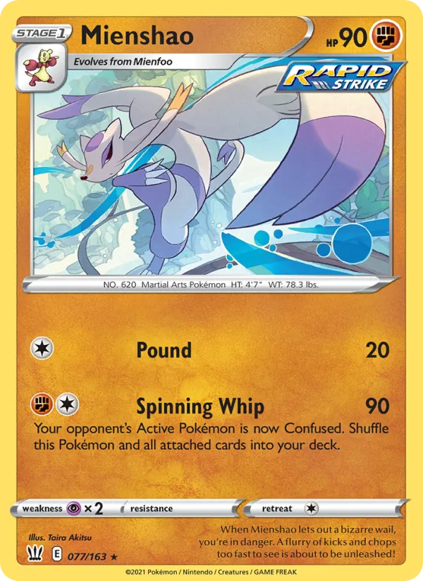 Mienshao #77 – Battle Styles card