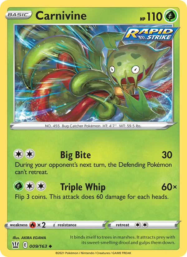 Carnivine #9 – Battle Styles card