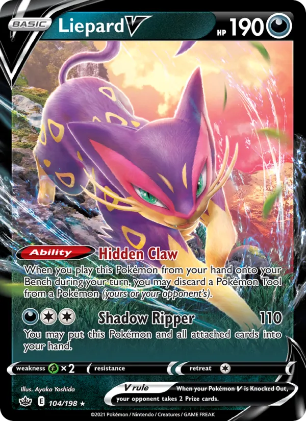 Liepard V #104 – Chilling Reign card