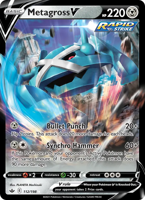 Metagross V #112 – Chilling Reign card