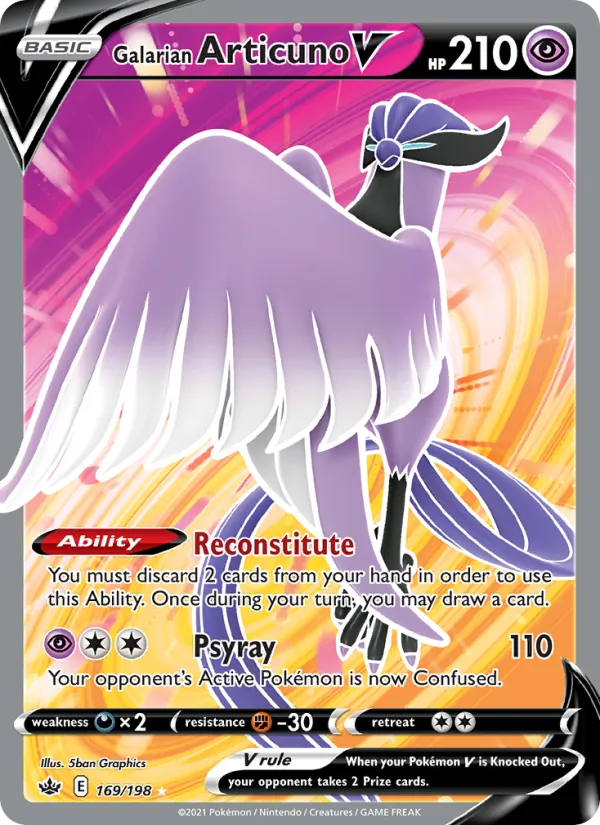 Galarian Articuno V #169 – Chilling Reign card