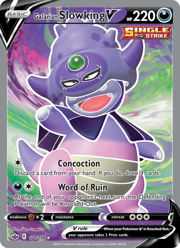 Galarian Slowking V #178 – Chilling Reign card