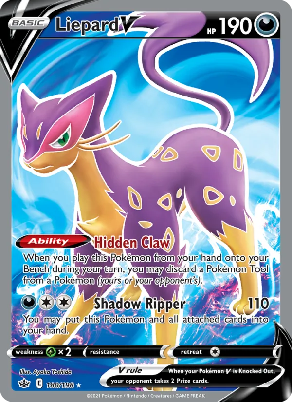 Liepard V #180 – Chilling Reign card