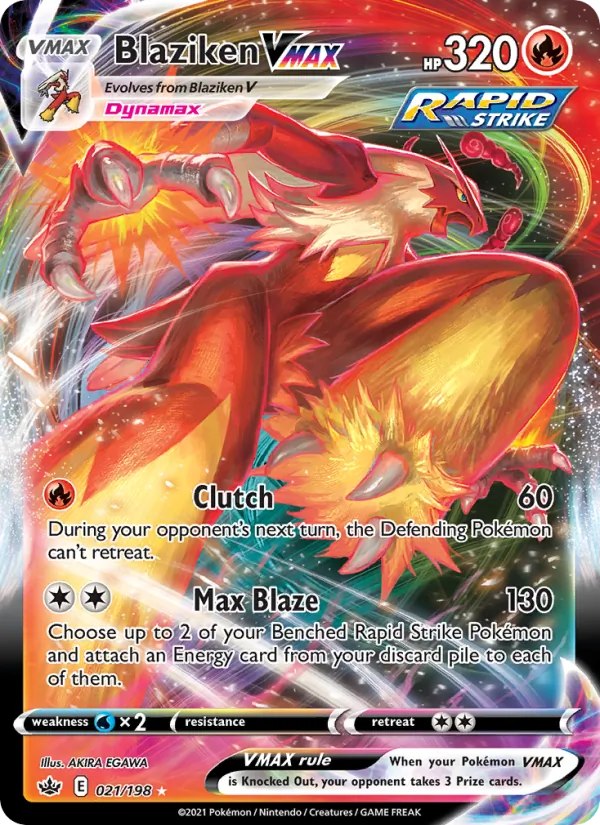Blaziken VMAX #21 – Chilling Reign card