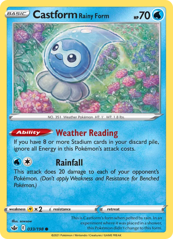 Castform Rainy Form #33 – Chilling Reign card