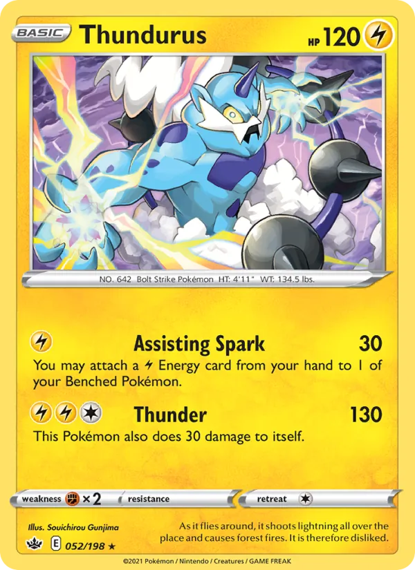 Thundurus #52 – Chilling Reign card
