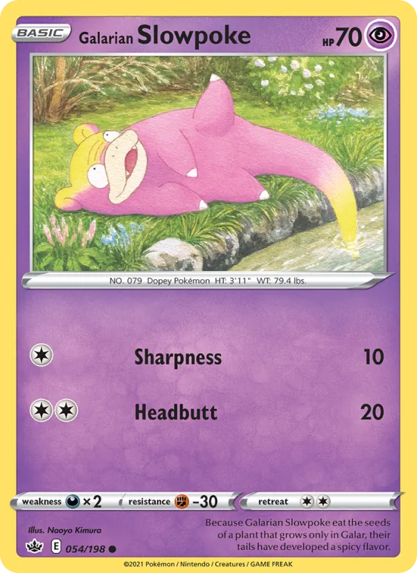 Galarian Slowpoke #54 – Chilling Reign card