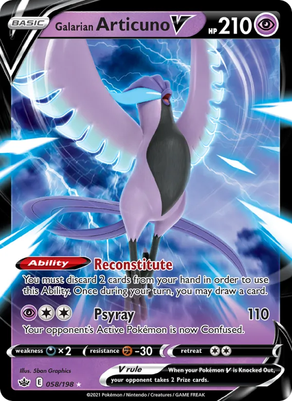 Galarian Articuno V #58 – Chilling Reign card