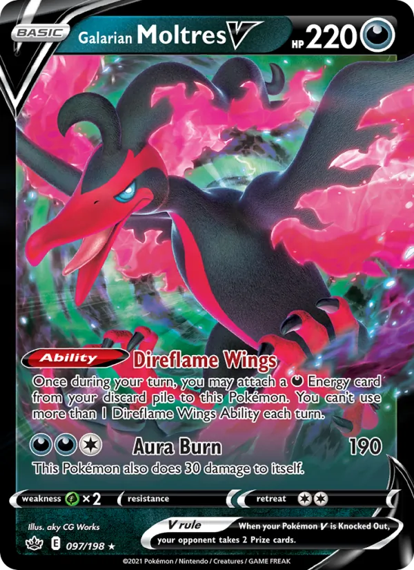 Galarian Moltres V #97 – Chilling Reign card