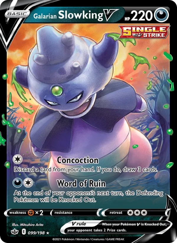 Galarian Slowking V #99 – Chilling Reign card