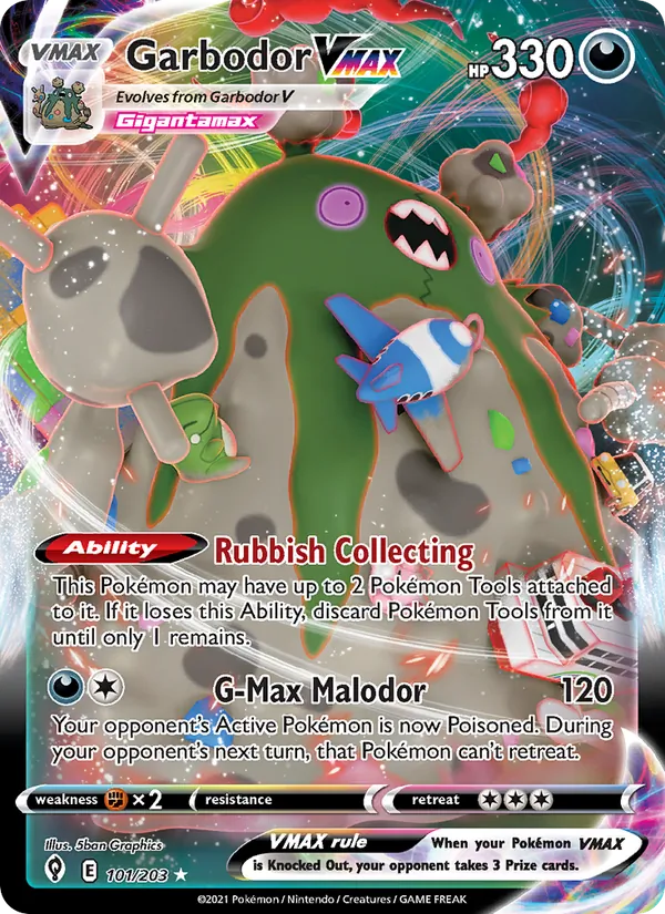 Garbodor VMAX #101 – Evolving Skies card