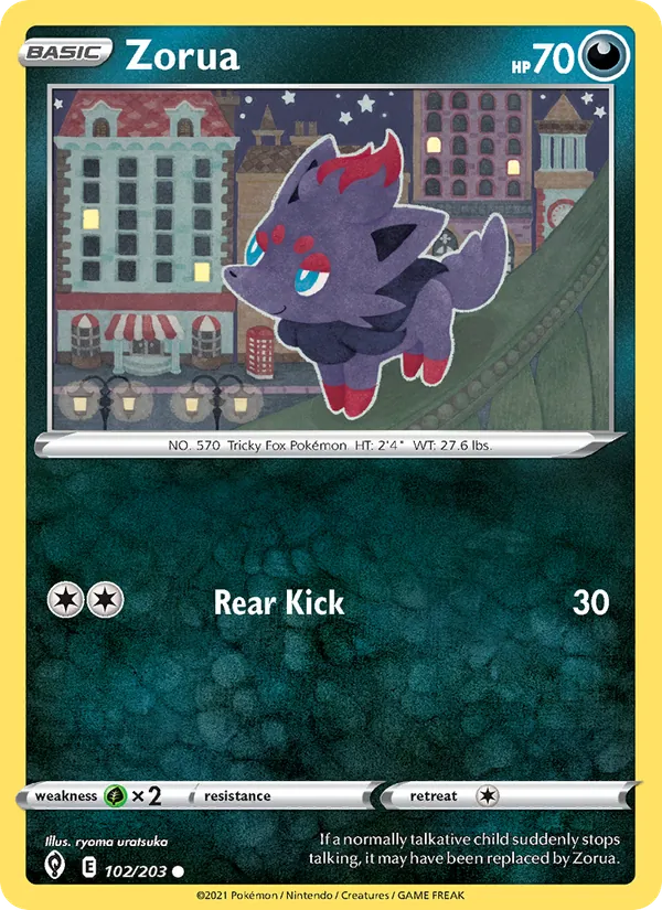 Zorua #102 – Evolving Skies card