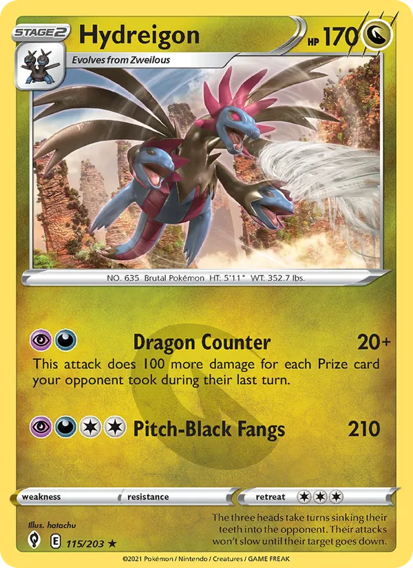 Hydreigon #115 – Evolving Skies card