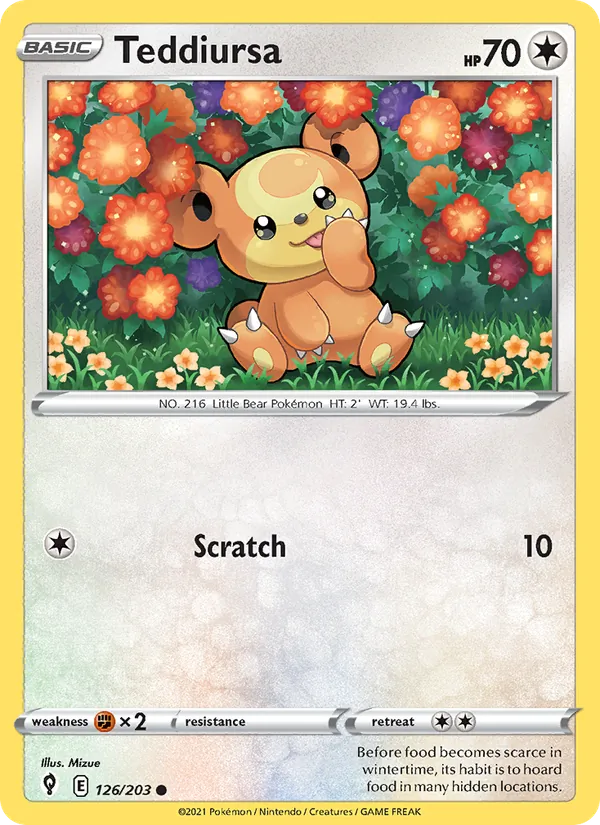 Teddiursa #126 – Evolving Skies card